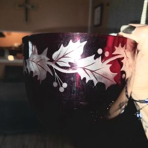 Red Depression glass set